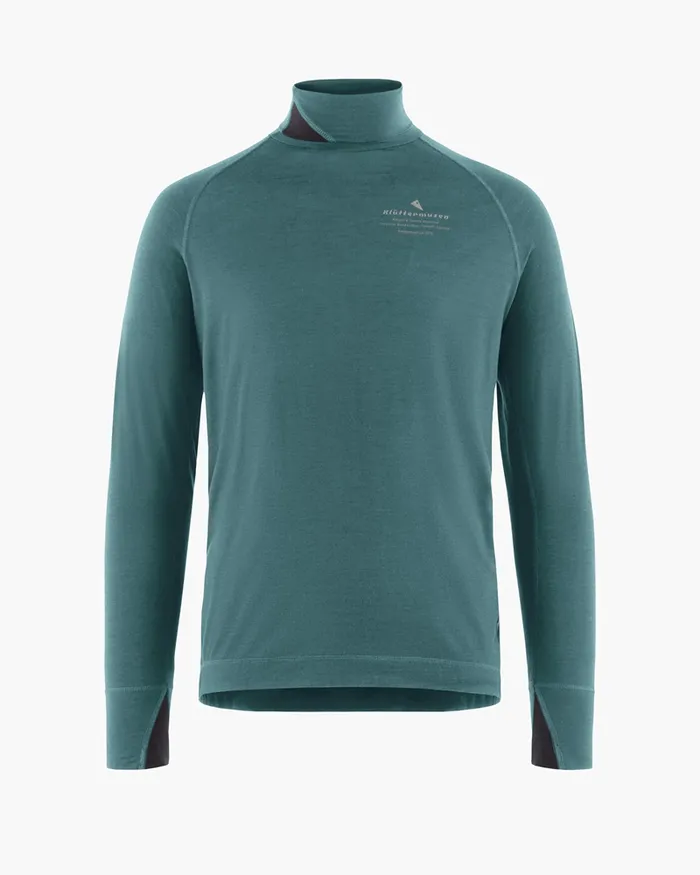 Men Fafne Activity Baselayer Turtleneck Dark Deep Sea Klttermusen Base Layers