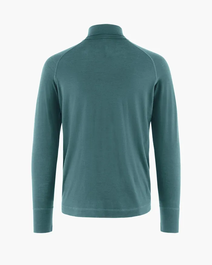 Men Fafne Activity Baselayer Turtleneck Dark Deep Sea Klttermusen Base Layers