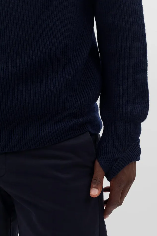 Men Fine Merino Rib Crewneck Dark Navy Norse Projects Knitwear