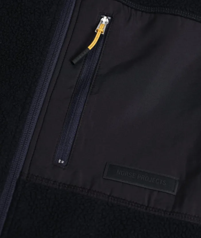 Men Frederik Fleece Full Zip Jacket Dark Navy Norse Projects Outerwear