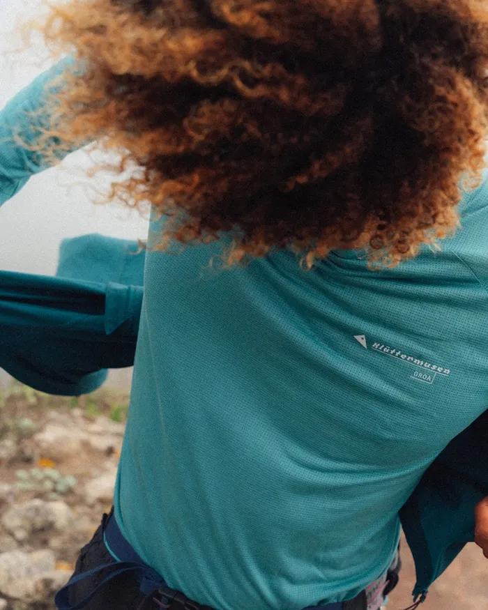 Men Groa Technical Long Sleeve Tee Teal Blue Klttermusen TShirts
