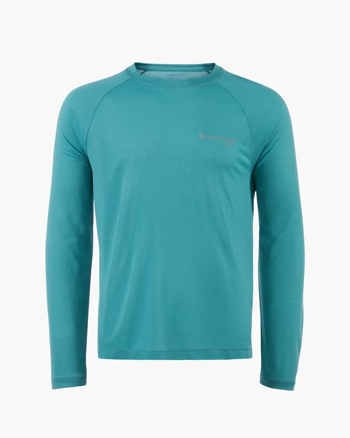 Men Groa Technical Long Sleeve Tee Teal Blue Klttermusen TShirts