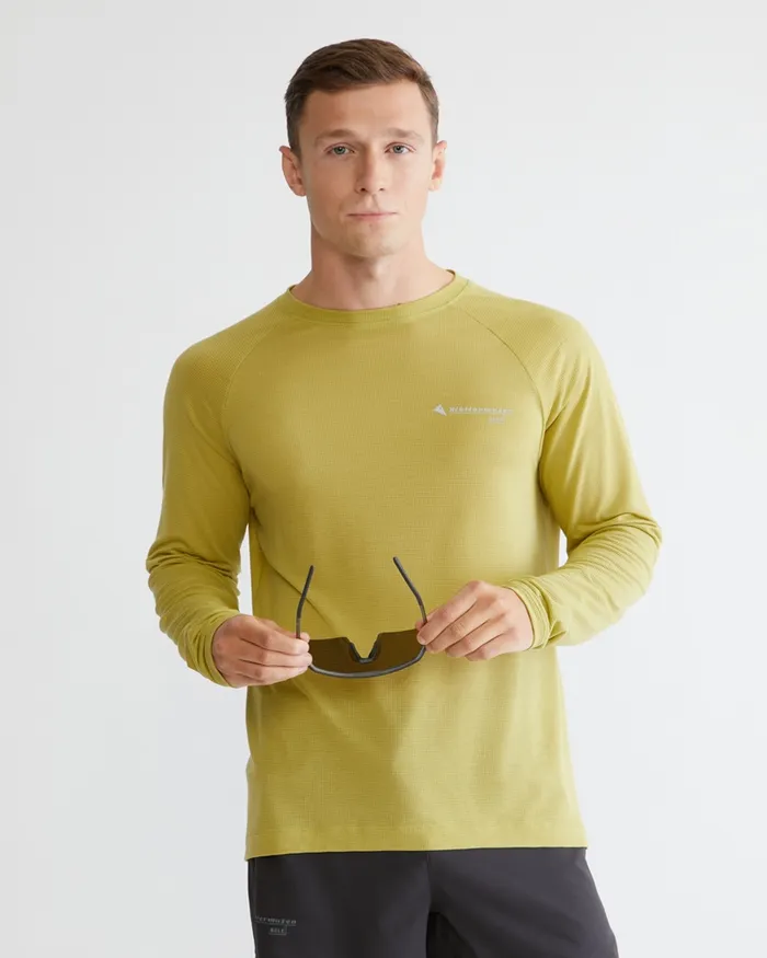Men Groa Technical Long Sleeve Tee Teal Blue Klttermusen TShirts