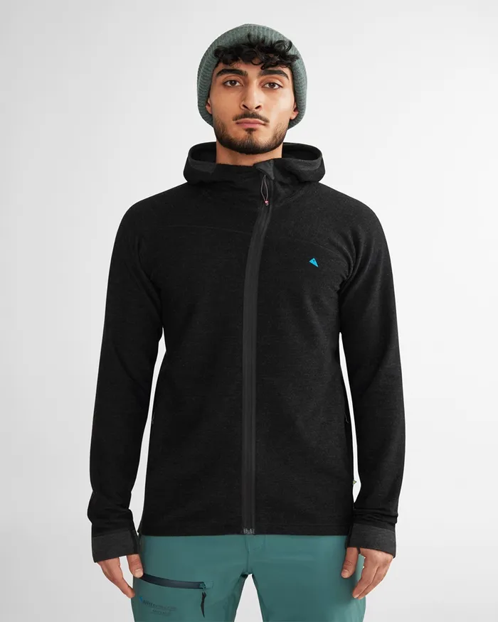 Men Hdur Hooded Zip Black Klttermusen Fleeces and Sweaters