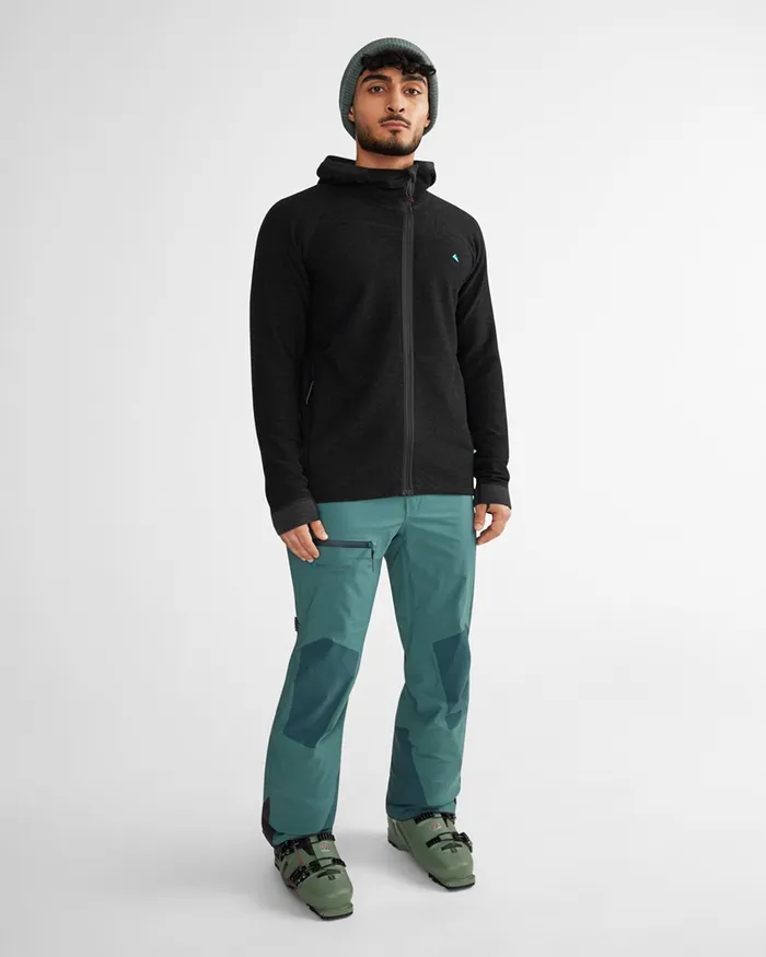 Men Hdur Hooded Zip Black Klttermusen Fleeces and Sweaters