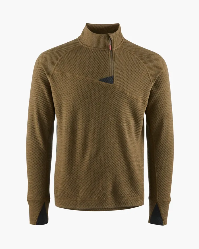 Men Huge Norna Half Zip Mid Layer Olive Klttermusen Fleeces and Sweaters