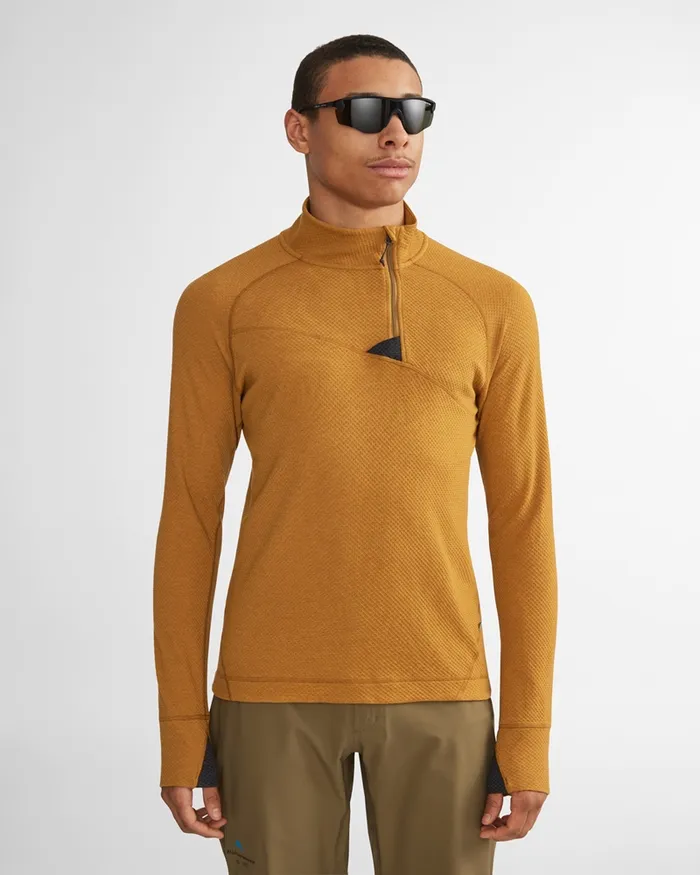 Men Huge Norna Half Zip Mid Layer Olive Klttermusen Fleeces and Sweaters