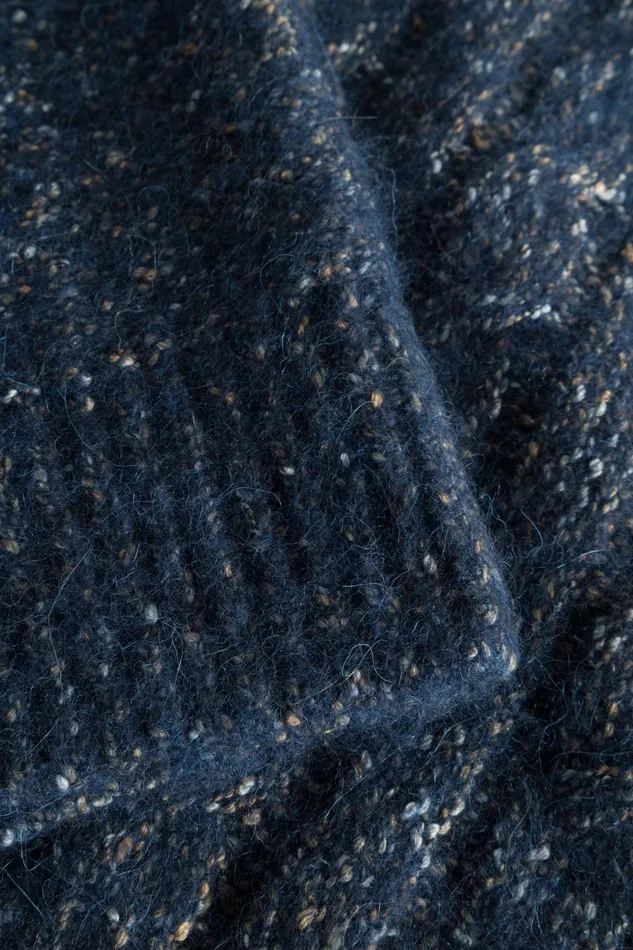 Men Ivar Cotton Alpaca Cable Sweater Dark Navy Norse Projects Knitwear