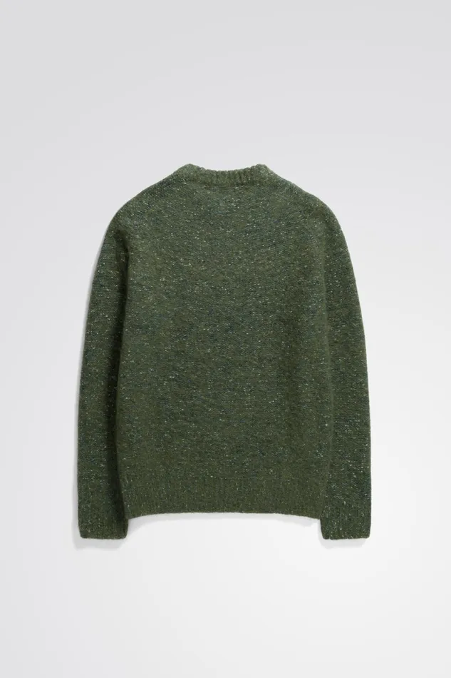 Men Ivar Cotton Alpaca Cable Sweater Spruce Green Norse Projects Knitwear