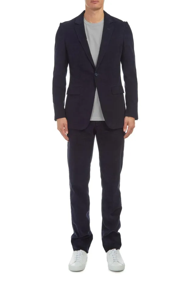 Men Jackets and Outerwear Gabriela Hearst Damien Jacket In Dark Navy Corduroy