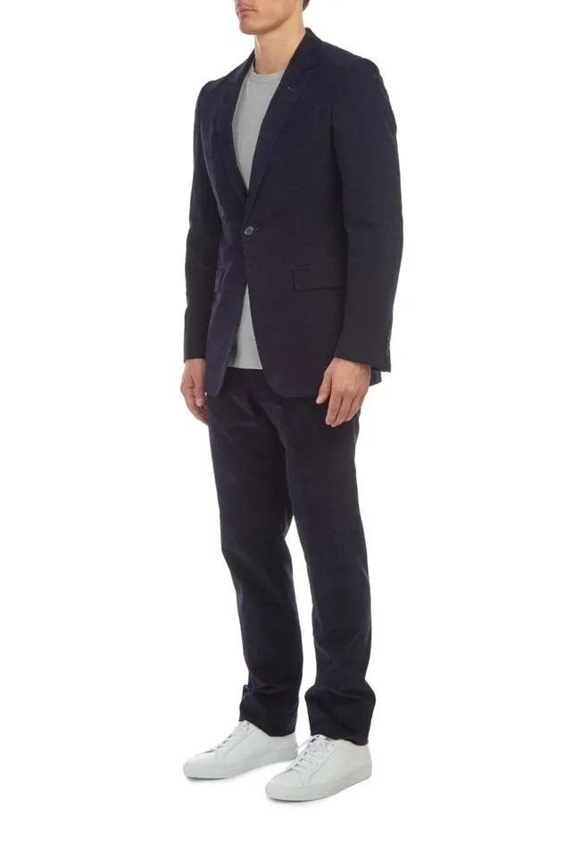 Men Jackets and Outerwear Gabriela Hearst Damien Jacket In Dark Navy Corduroy