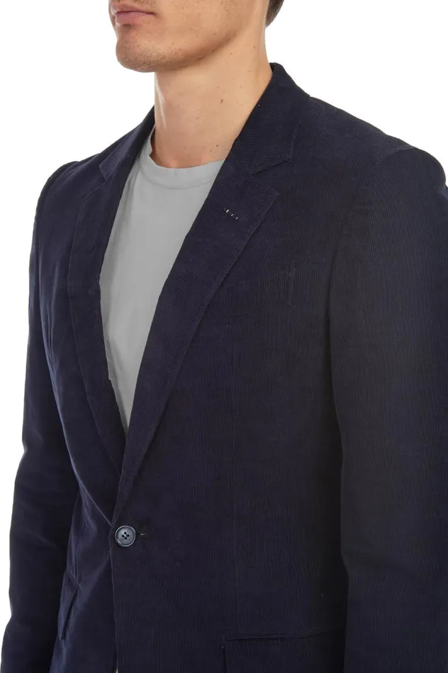 Men Jackets and Outerwear Gabriela Hearst Damien Jacket In Dark Navy Corduroy
