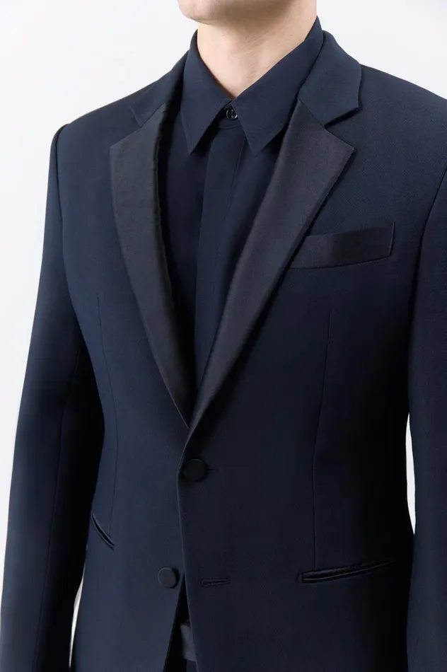 Men Jackets and Outerwear Gabriela Hearst Nicolson Jacket In Black Wool Silk Cady