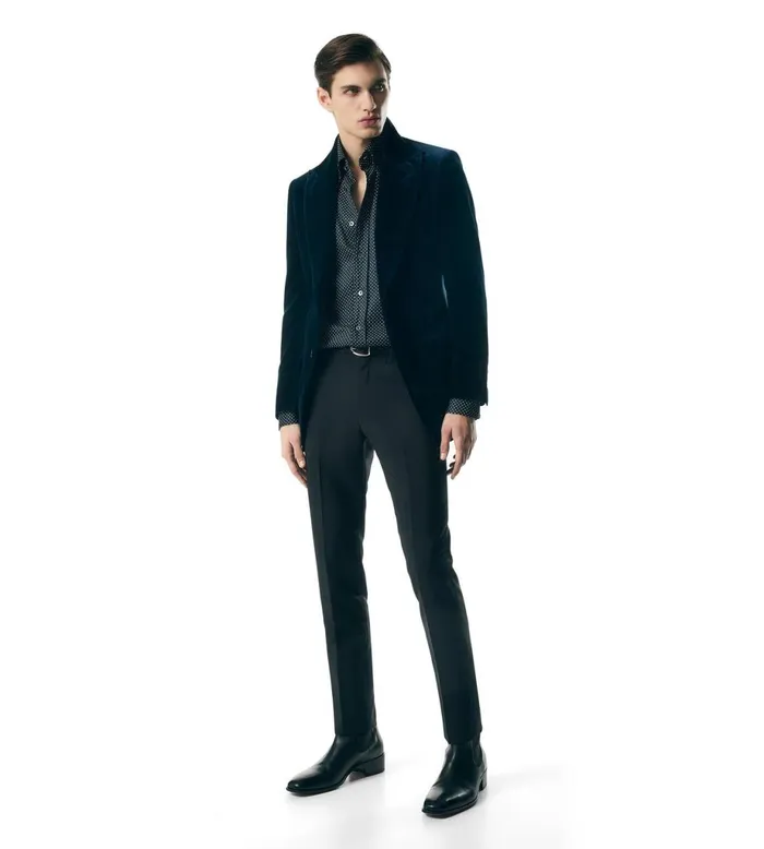 Men Jackets Tom Ford Light Velvet Atticus Jacket Ocean