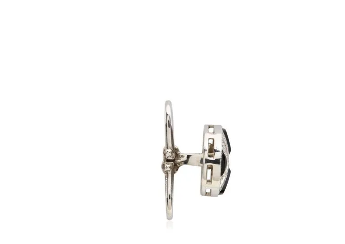 Men Jewelry Tom Ford Diamond Onyx Round Studs White Gold