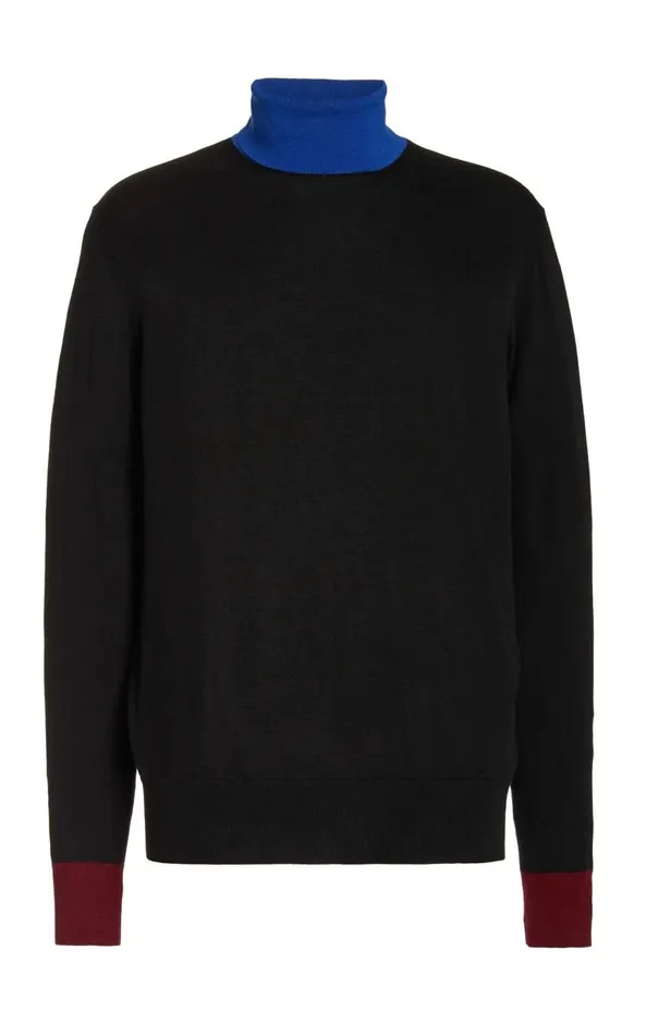 Men Knitwear Gabriela Hearst Jermaine Knit Turtleneck In Tricolor Merino Wool