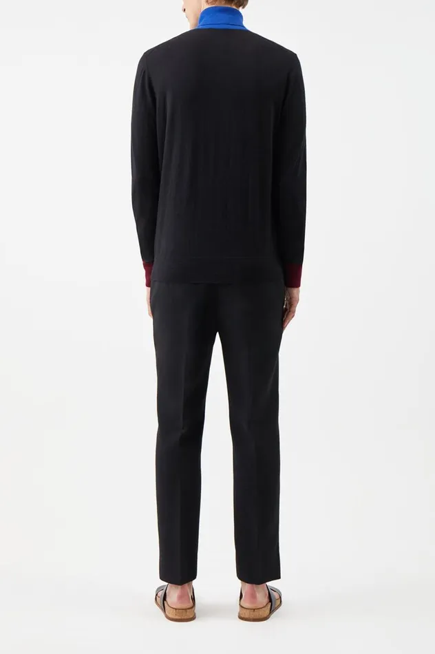Men Knitwear Gabriela Hearst Jermaine Knit Turtleneck In Tricolor Merino Wool