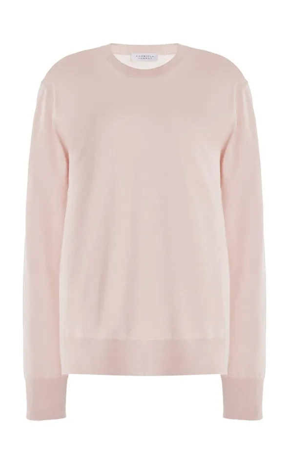 Men Knitwear Gabriela Hearst Palco Knit Crewneck In Blush Merino Wool