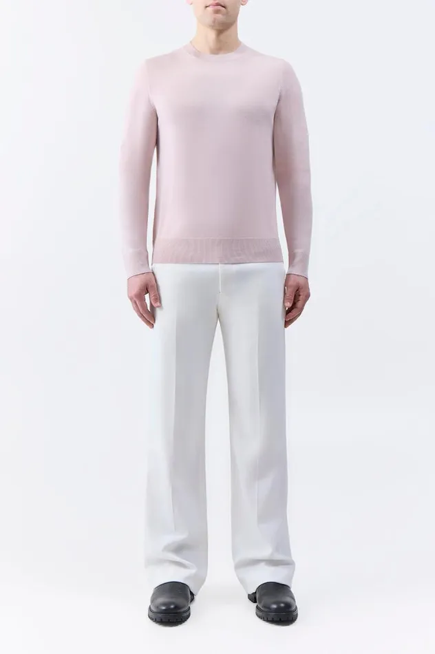 Men Knitwear Gabriela Hearst Palco Knit Crewneck In Blush Merino Wool