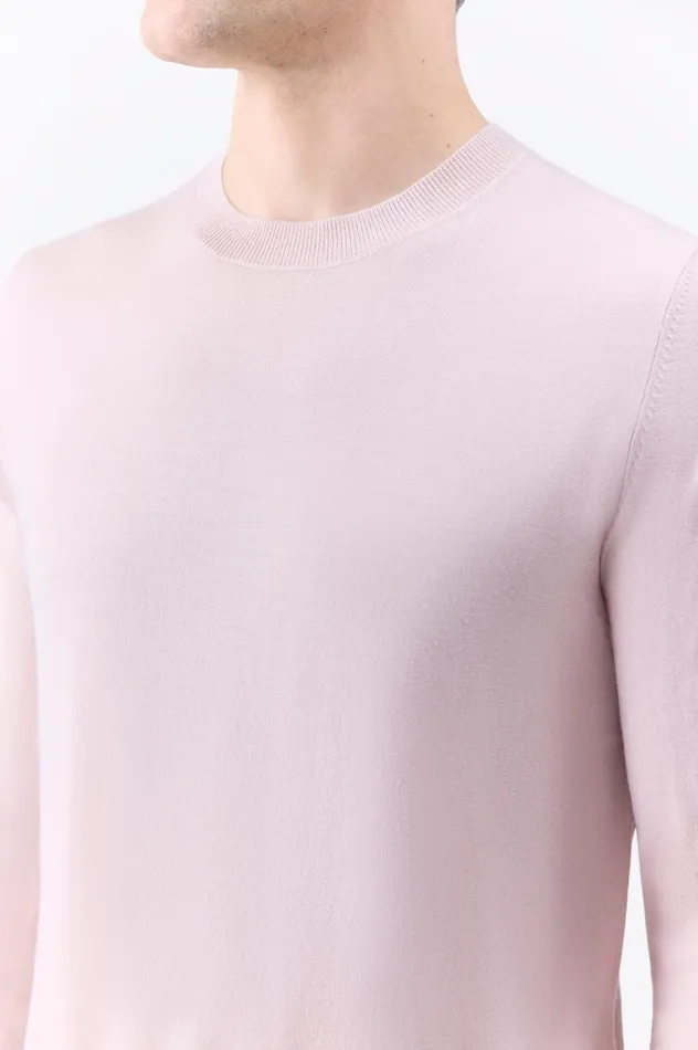 Men Knitwear Gabriela Hearst Palco Knit Crewneck In Blush Merino Wool