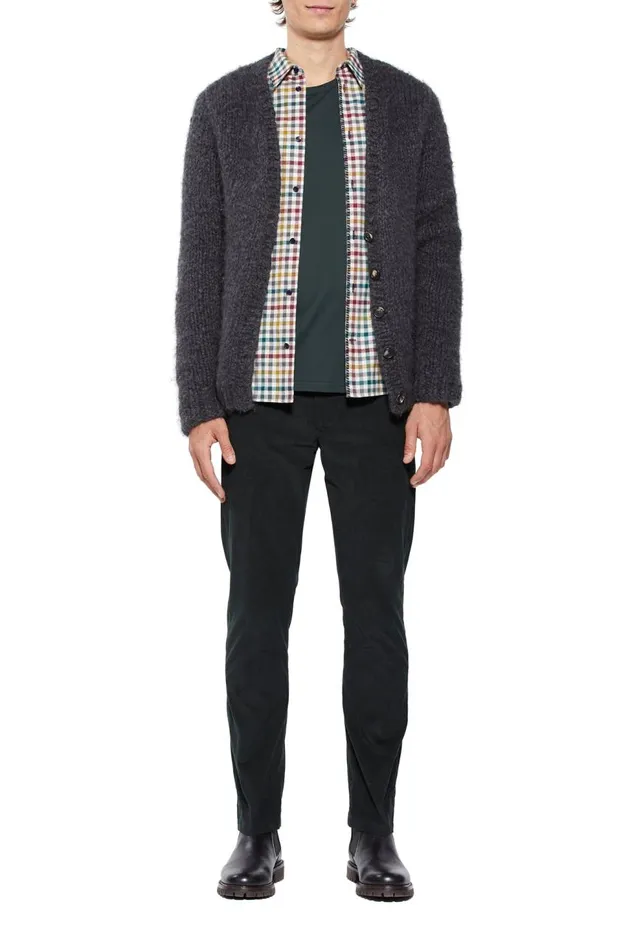 Men Knitwear Gabriela Hearst Simon Knit Cardigan In Charcoal Welfat Cashmere