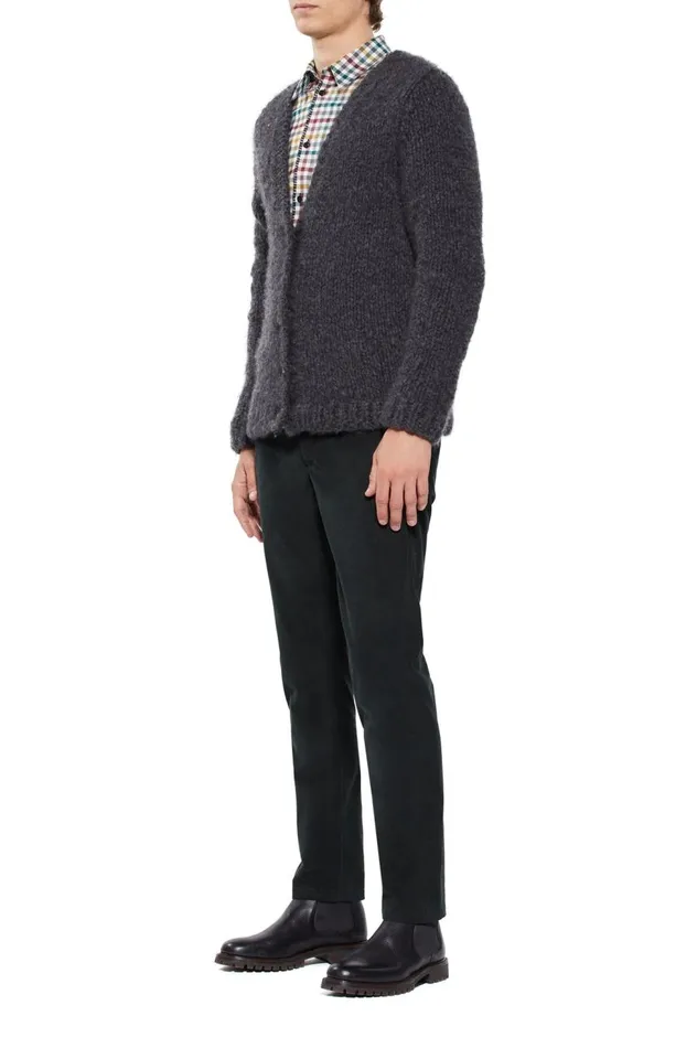 Men Knitwear Gabriela Hearst Simon Knit Cardigan In Charcoal Welfat Cashmere