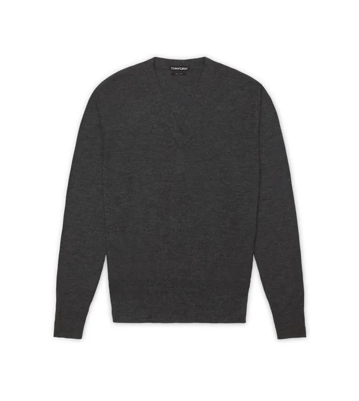 Men Knitwear Tom Ford Cashmere Silk VNeck Grey