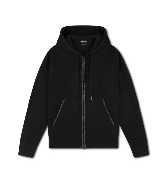 Men Knitwear Tom Ford Double Face Cashmere Hoodie Black