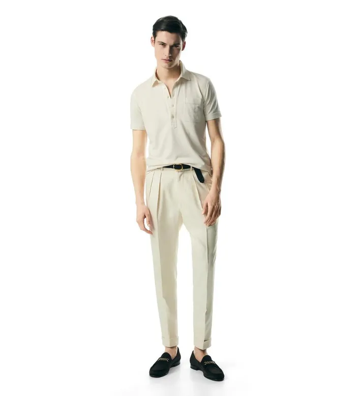 Men Knitwear Tom Ford Silk Blend Piquet Polo