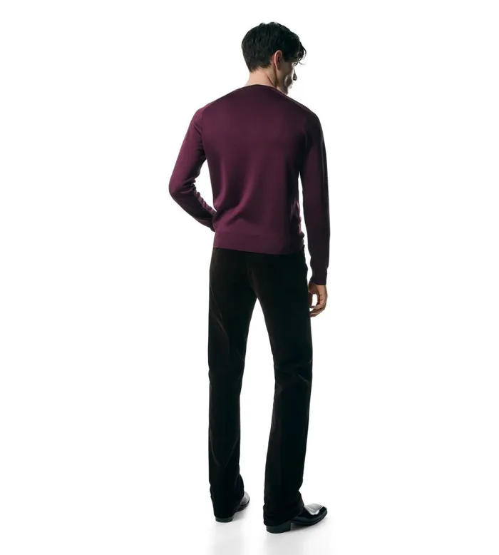 Men Knitwear Tom Ford Silk Double Face V Neck Plum Men Knitwear Tom Ford Silk Double Face V Neck Plum