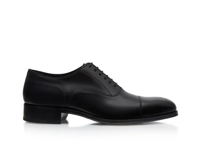 Men Laceups Tom Ford Claydon Cap Toe Lace Up Black