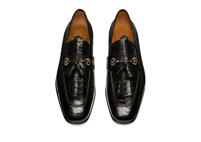 Men Loafers Tom Ford Printed Alligator Sean Tassel Loafer Black Men Loafers Tom Ford Printed Alligator Sean Tassel Loafer Black