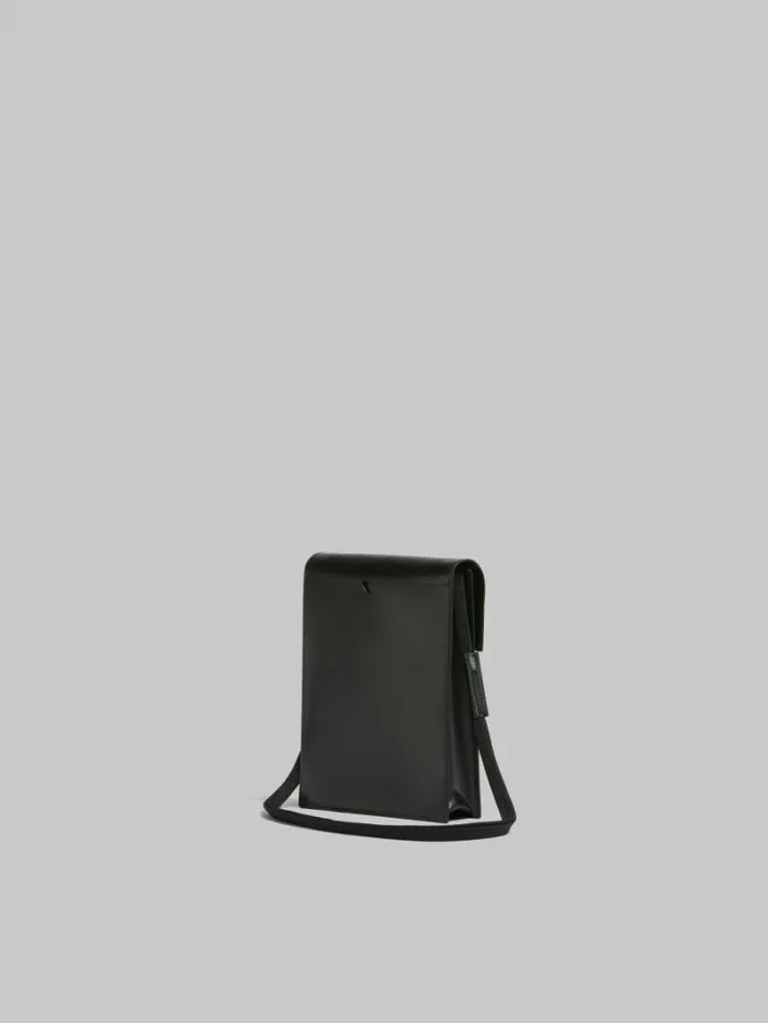 Men Marni Crossbody Bags Black Pouch With Shoelace Strap