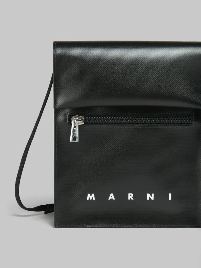 Men Marni Crossbody Bags Black Pouch With Shoelace Strap