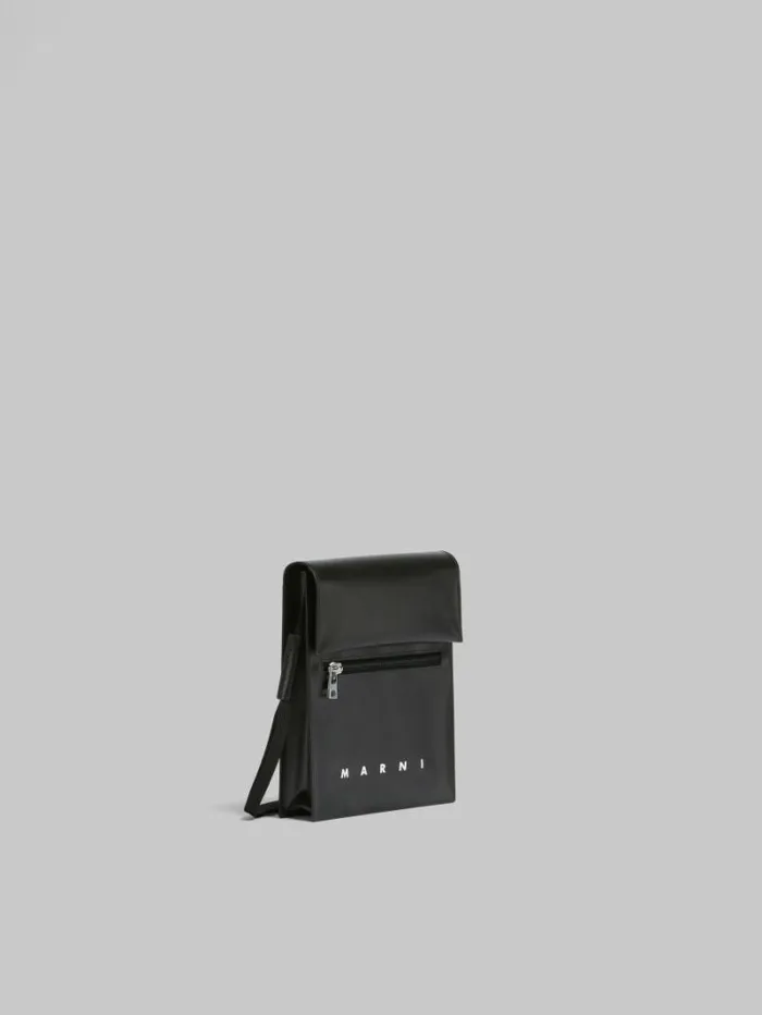 Men Marni Crossbody Bags Black Pouch With Shoelace Strap