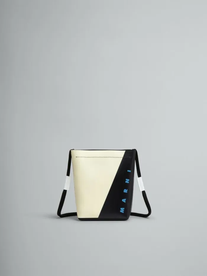 Men Marni Crossbody Bags White And Black Tribeca Crossbody Bag With Shoelace Strap