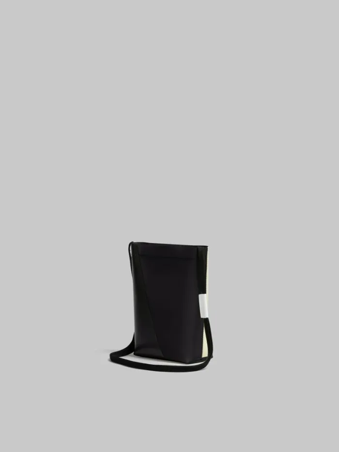 Men Marni Crossbody Bags White And Black Tribeca Crossbody Bag With Shoelace Strap