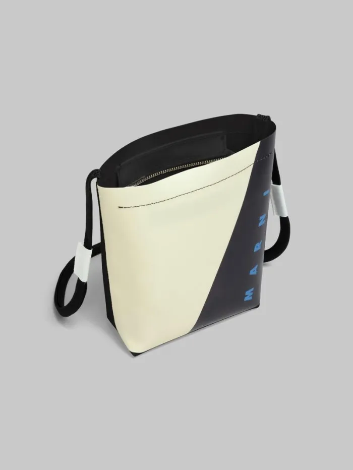 Men Marni Crossbody Bags White And Black Tribeca Crossbody Bag With Shoelace Strap