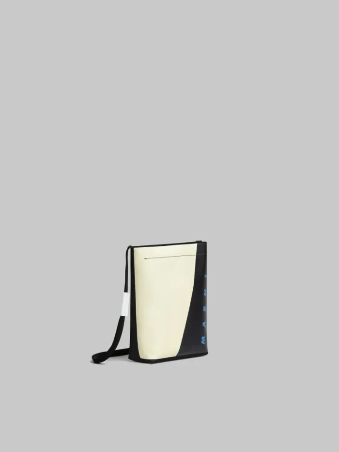 Men Marni Crossbody Bags White And Black Tribeca Crossbody Bag With Shoelace Strap