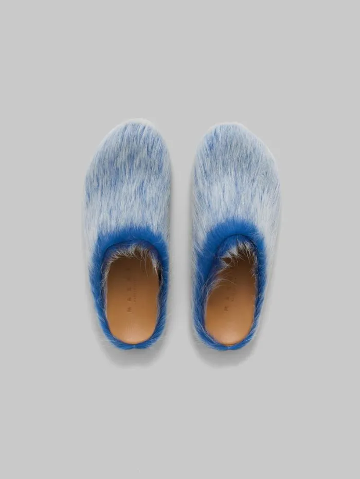 Men Marni Fussbett Sabot Indigo Long Hair Calfskin Fussbett Sabot