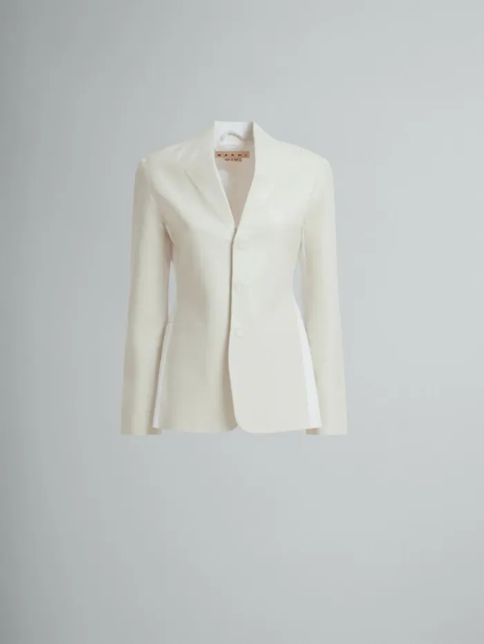 Men Marni Matching Sets White Wool And Coated Fabric Blazer