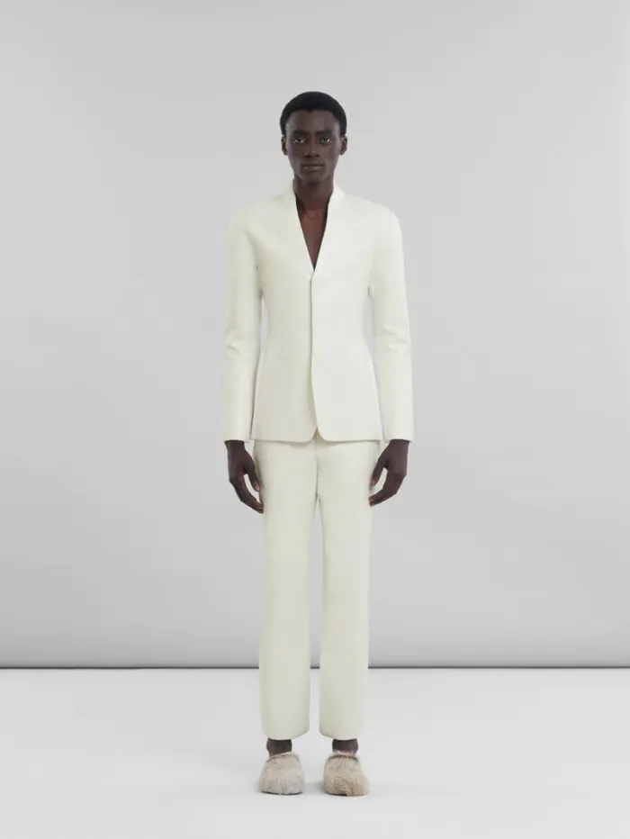 Men Marni Matching Sets White Wool And Coated Fabric Blazer