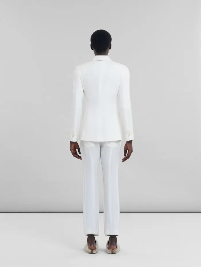 Men Marni Matching Sets White Wool And Coated Fabric Blazer