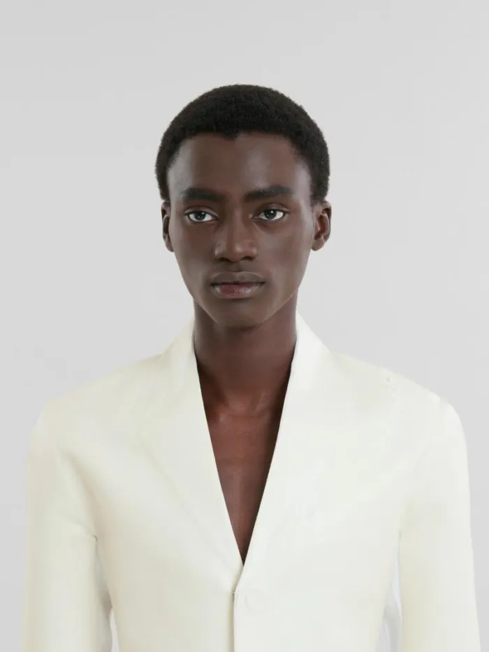Men Marni Matching Sets White Wool And Coated Fabric Blazer