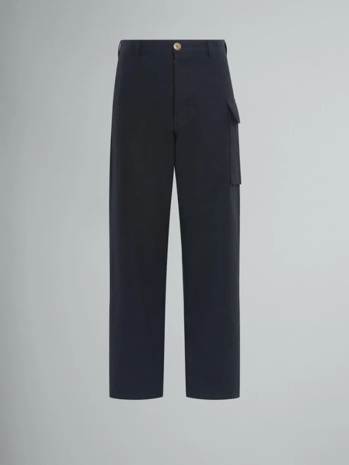 Men Marni Pants Black Gabardine Cargo Pants
