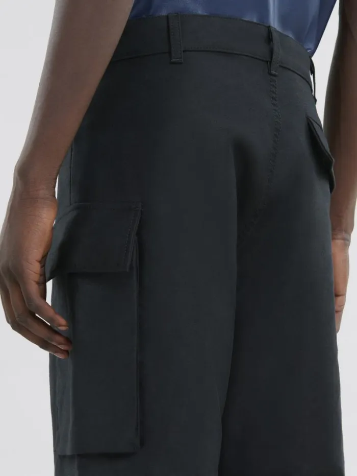 Men Marni Pants Black Gabardine Cargo Pants