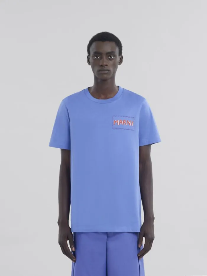 Men Marni Tops and Tshirts Indigo Crew Neck TShirt