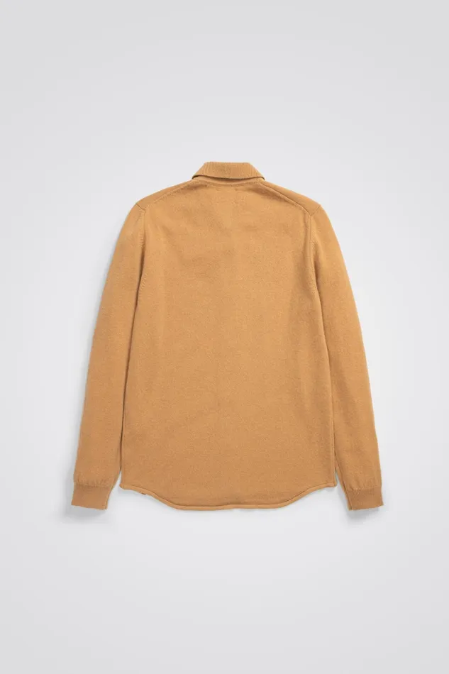 Men Martin Merino Lambswool Shirt Camel Norse Projects Knitwear
