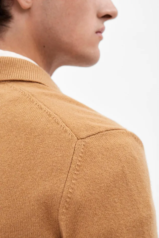 Men Martin Merino Lambswool Shirt Camel Norse Projects Knitwear