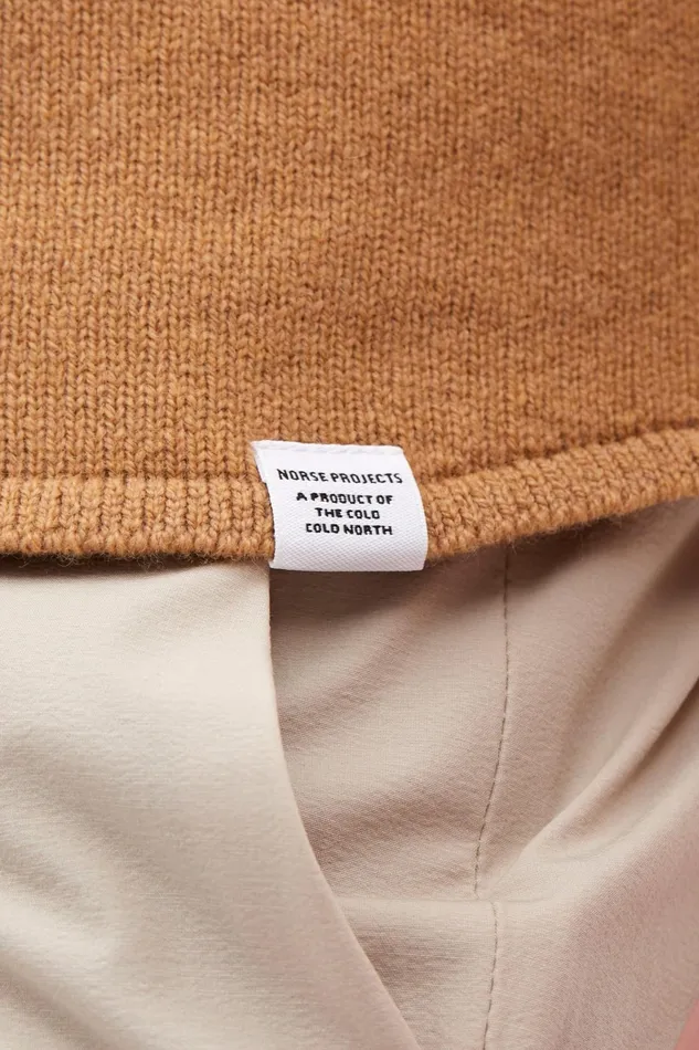 Men Martin Merino Lambswool Shirt Camel Norse Projects Knitwear